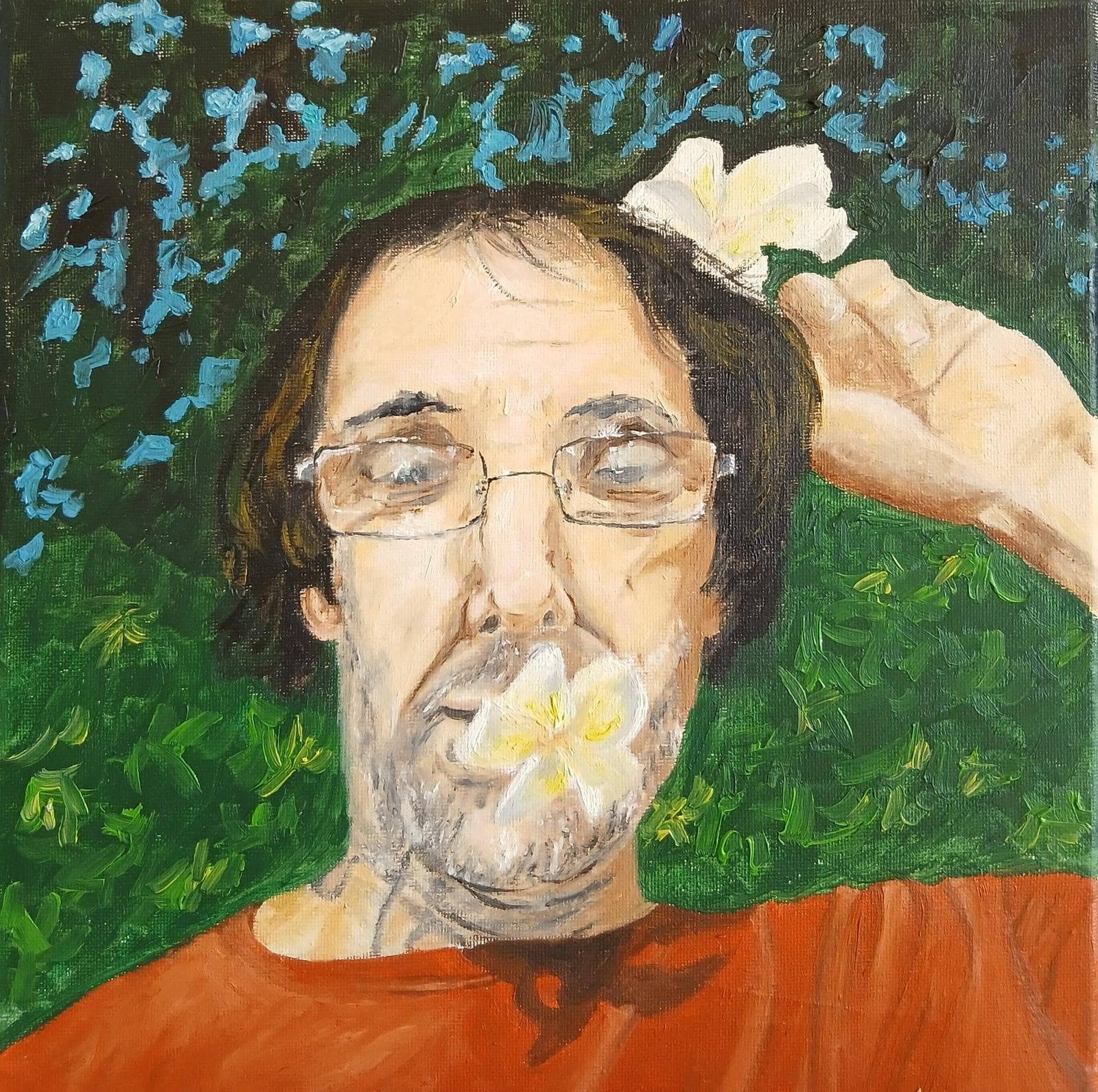 Demian with Flowers